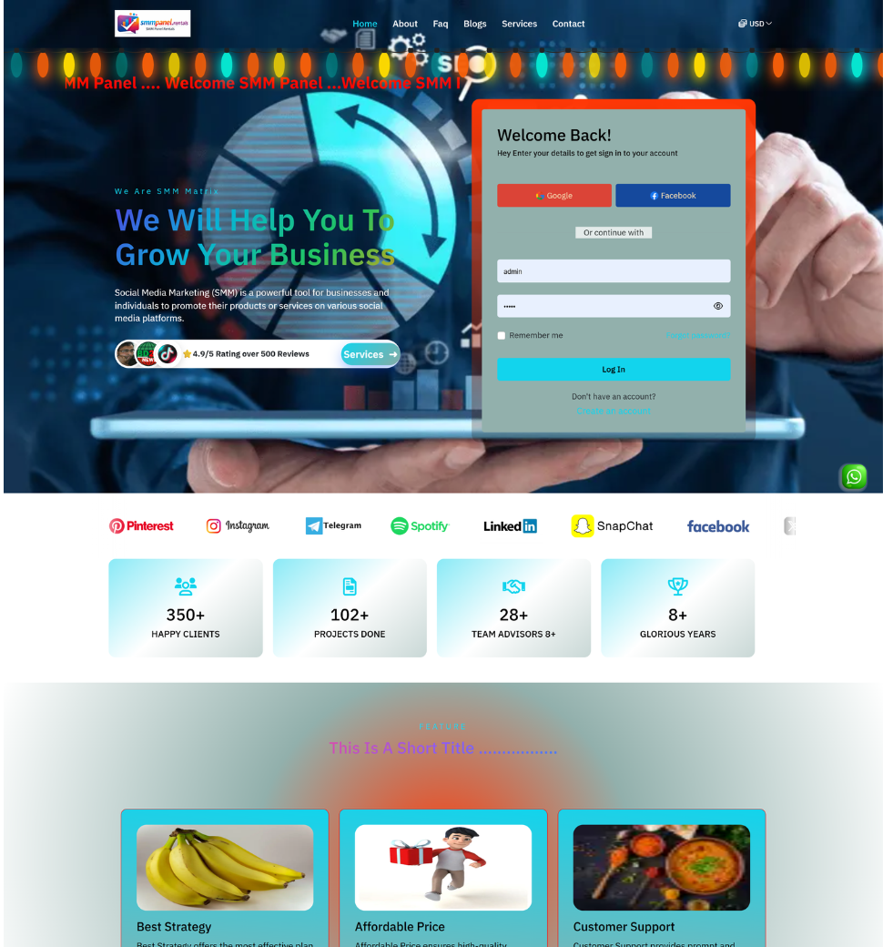 Modern SMM Panel Complete Website